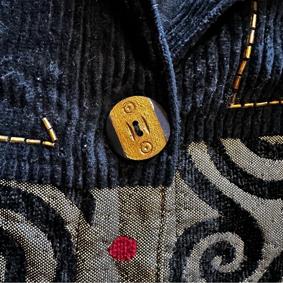 Vintage Notations Size 20 XXL 2X Red Blue Tribal Blazer Unique Grandma Chic - Picture 6 of 7